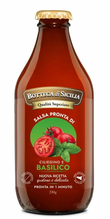Salsa pronta di Ciliegino al Basilico 330 g Bottega di Sicilia