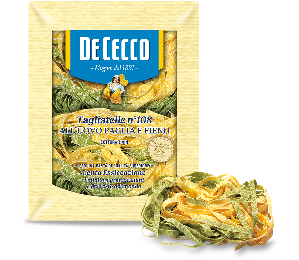 Tagliatelle n° 108 all'uovo paglia e fieno 250g DeCecco
