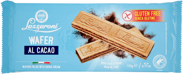 Wafer Cacao Lazzaroni 175 g SIN GLUTEN