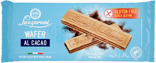Wafer Cacao Lazzaroni 175 g SIN GLUTEN