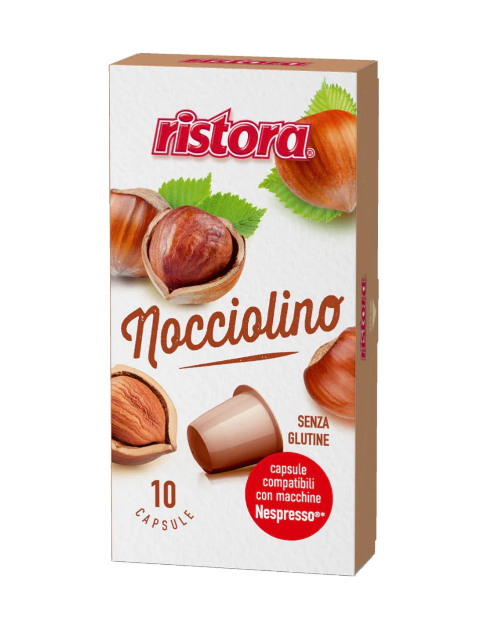10 cápsulas NOCCIOLINO compatibles *NESPRESSO®️ Ristora