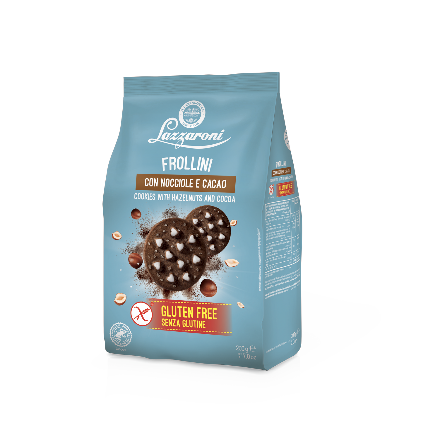 Frollini con Nocciola e Cacao 200 gr Lazzaroni SIN GLUTEN