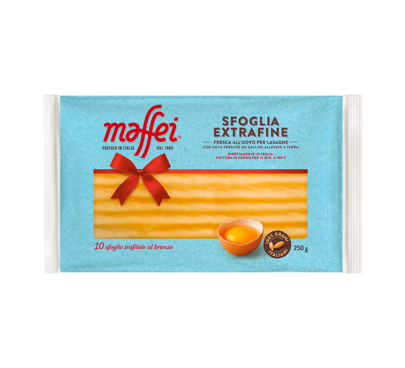 Sfoglia lasagna extra fine 250g Pasta fresca all’uovo Maffei
