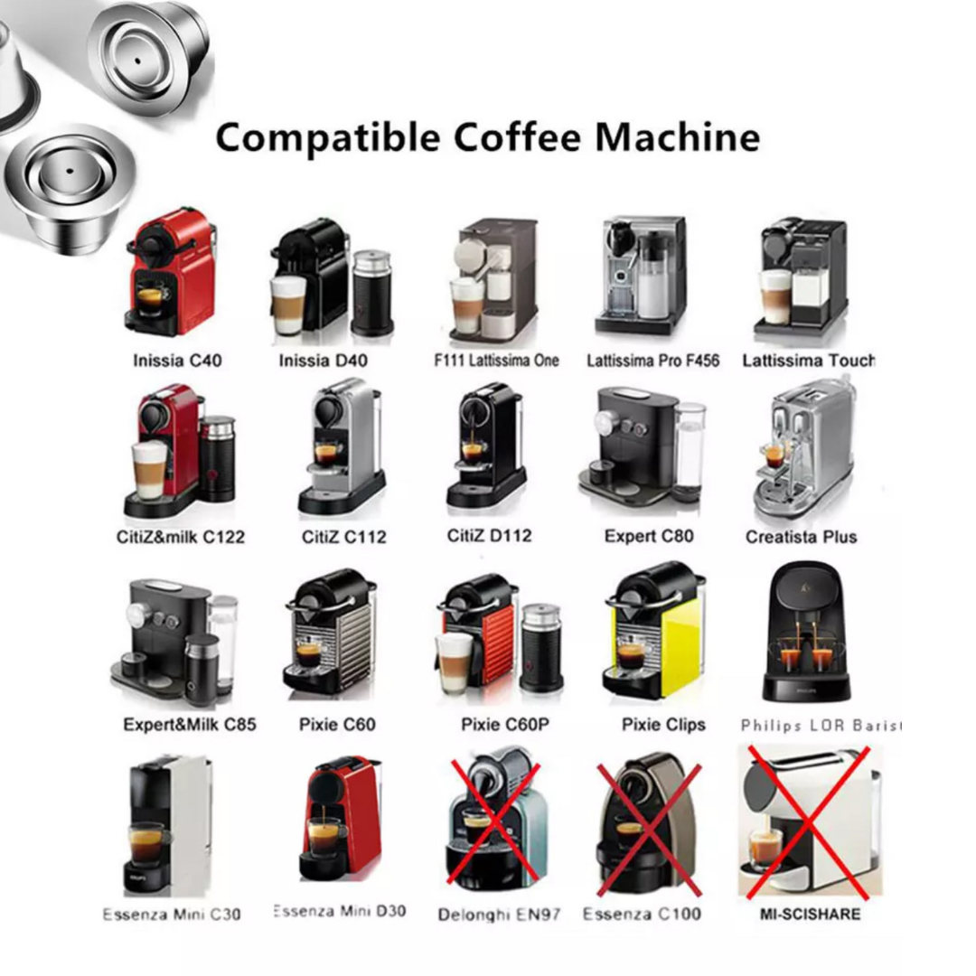 Cápsulas de Acero Inoxidable compatible *NESPRESSO