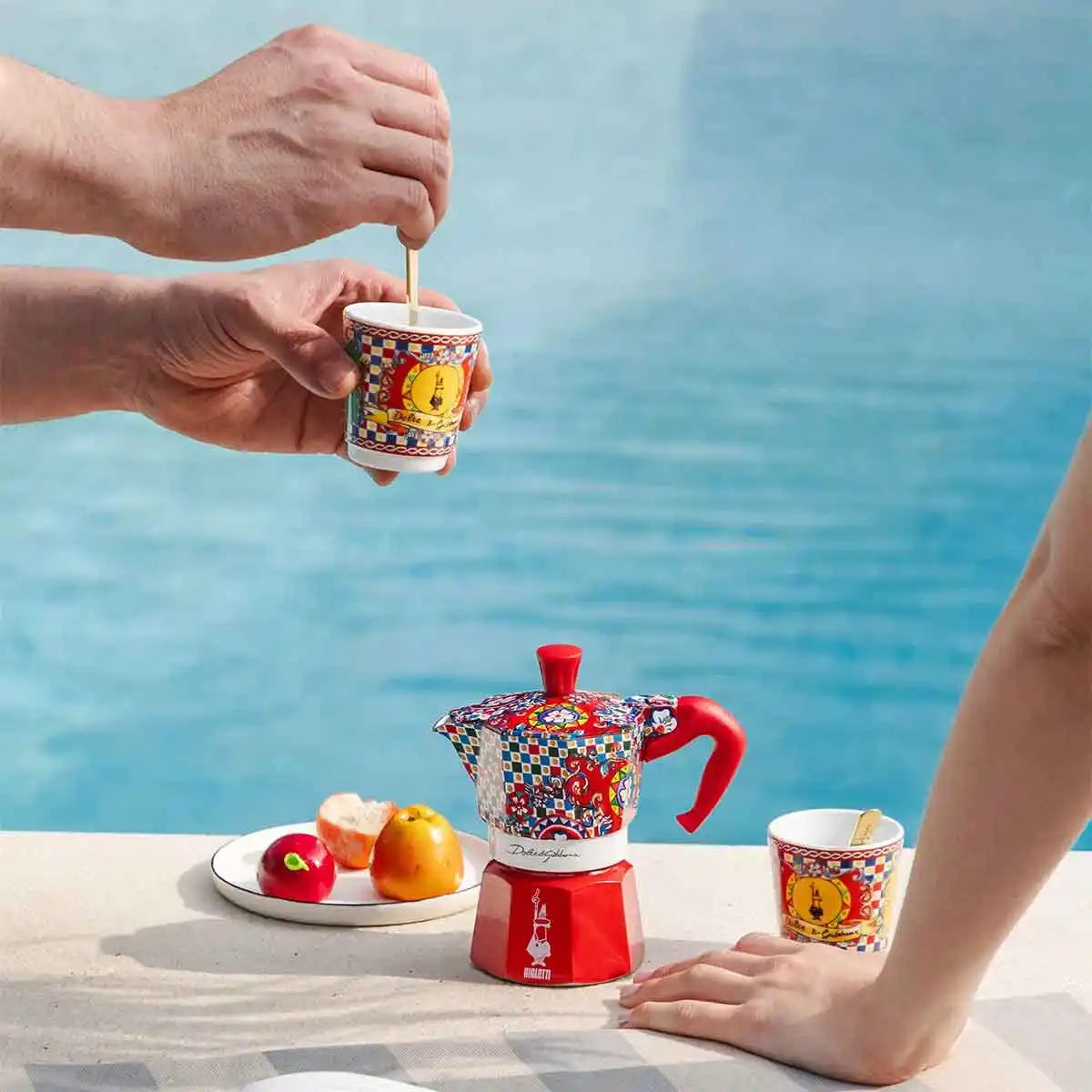 Set Moka Express Carretto Siciliano 2 tazas, Bialetti Dolce&Gabbana