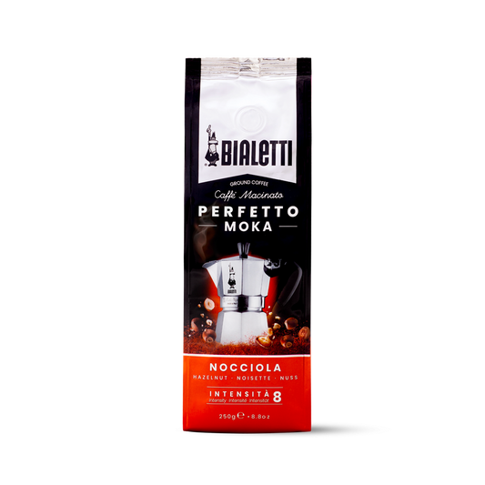 Café molido Perfetto Moka NOCCIOLA (Avellana) Bialetti 250 gr