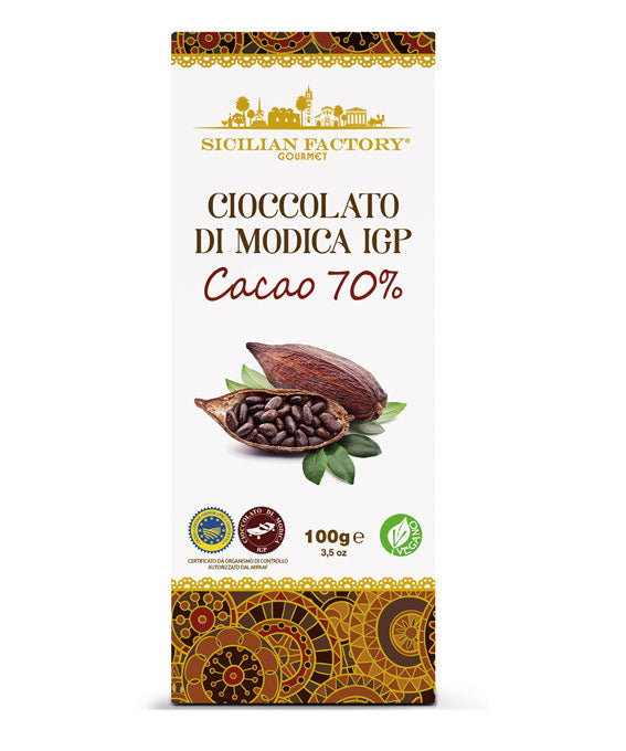 Cioccolato di Modica IGP CACAO 70% 100 gr Sicilian Factory