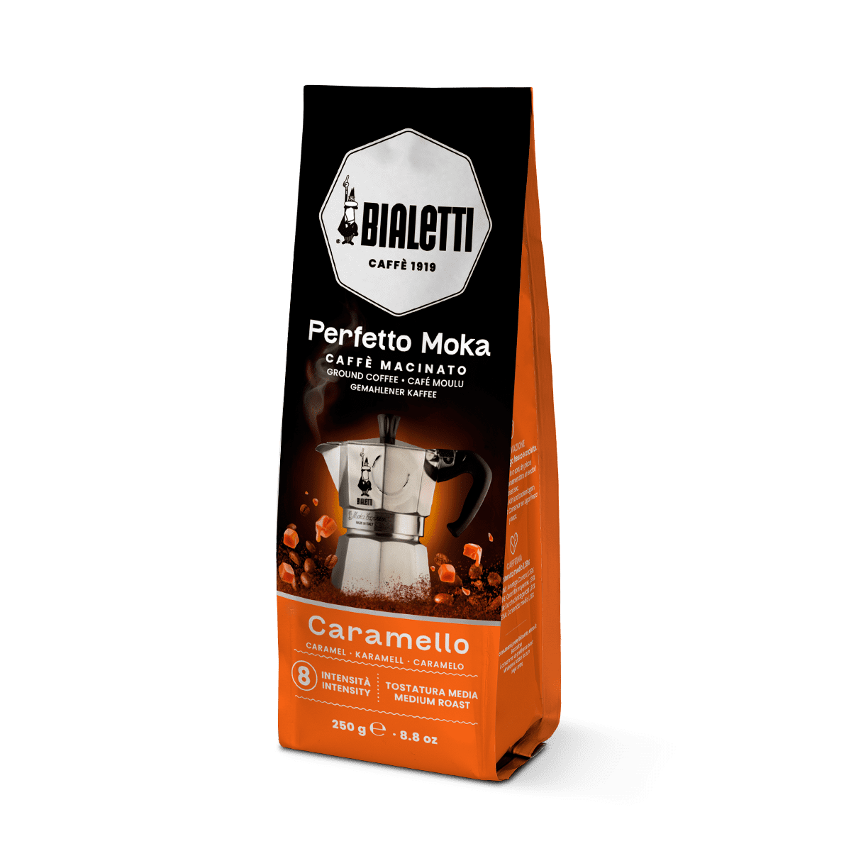 Café molido Perfetto Moka CARAMELLO Bialetti 250 gr