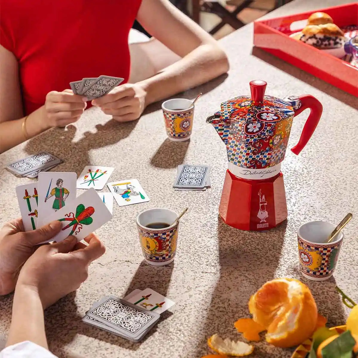 Set Moka Express Carretto Siciliano 2 tazas, Bialetti Dolce&Gabbana