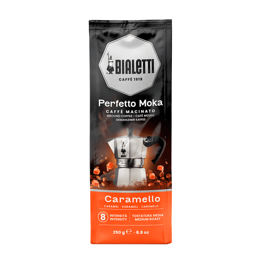 Café molido Perfetto Moka CARAMELLO Bialetti 250 gr