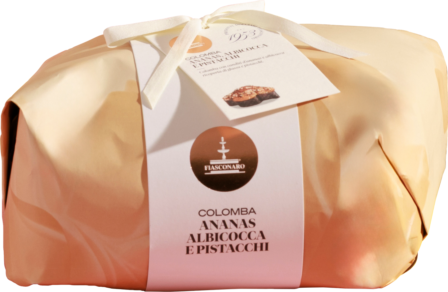 Colomba Artesanal Fiasconaro con PIÑA, ALBARICOQUE Y PISTACHOS 750 gr