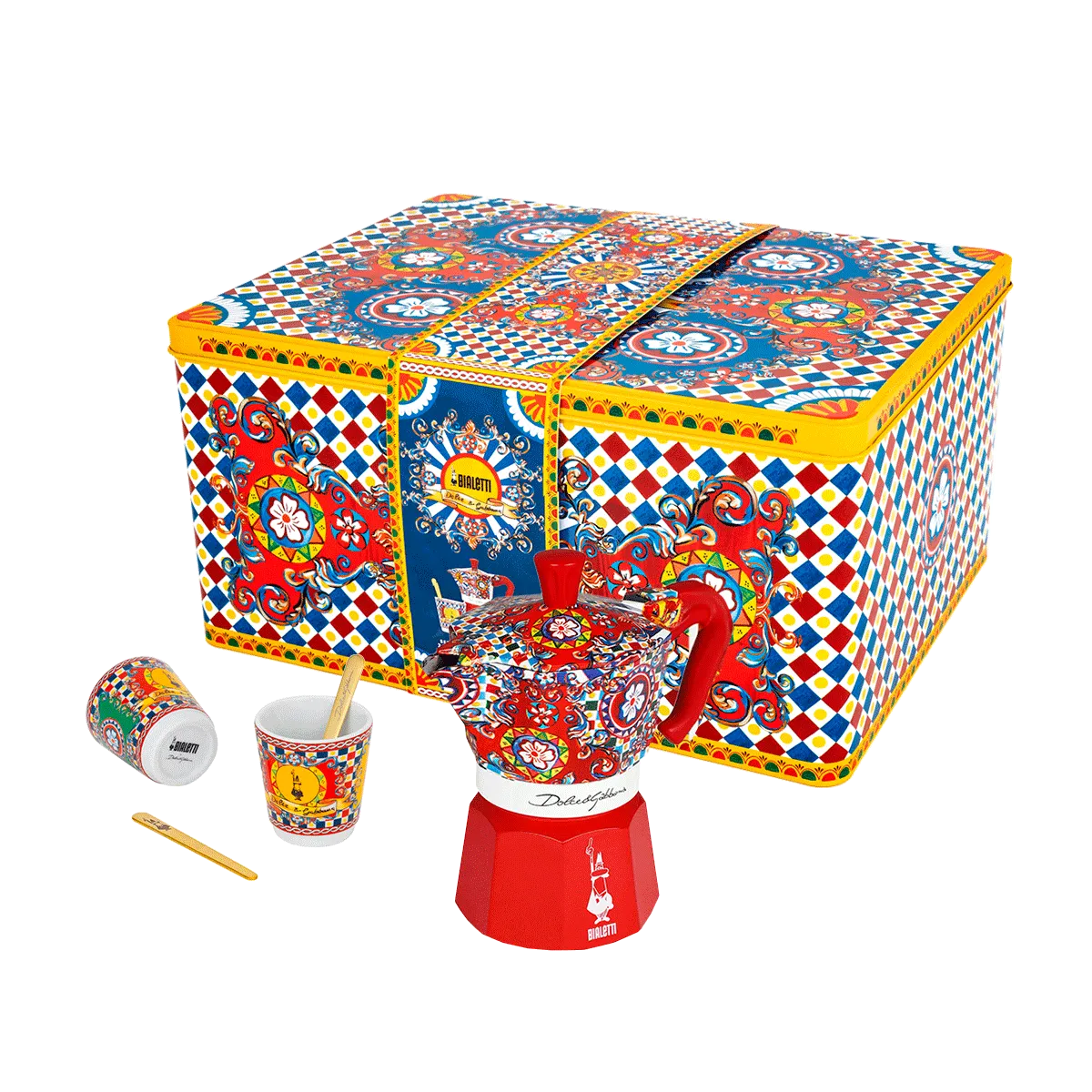 Set Moka Express Carretto Siciliano 2 tazas, Bialetti Dolce&Gabbana