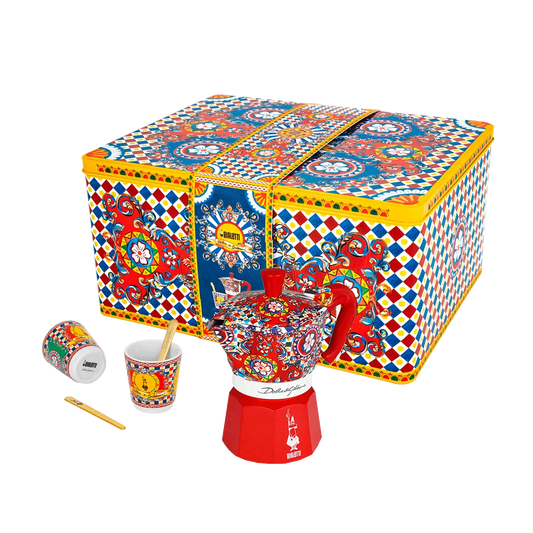 Set Moka Express Carretto Siciliano 2 tazas, Bialetti Dolce&Gabbana