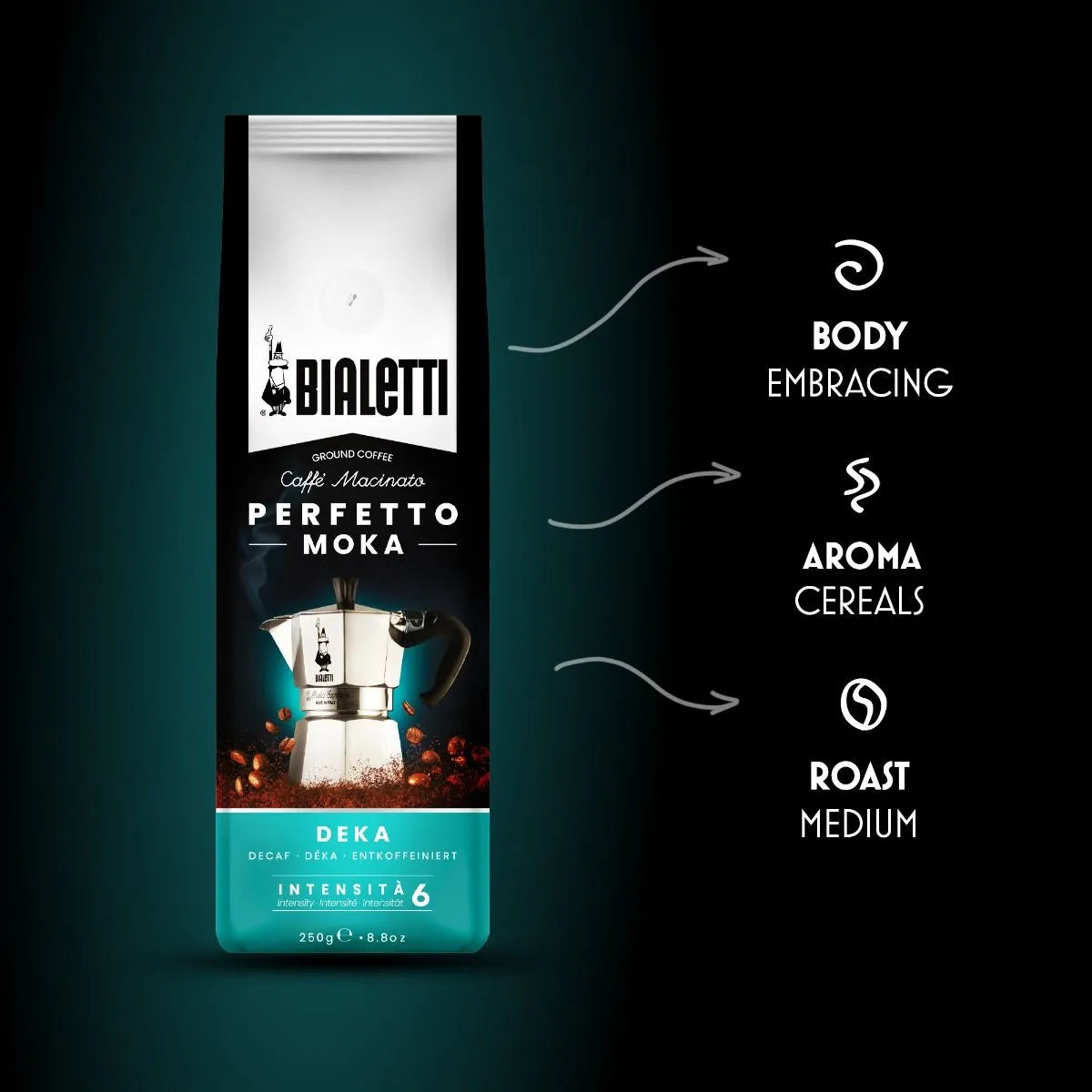 Café molido Perfetto Moka DEKA Bialetti 250 gr