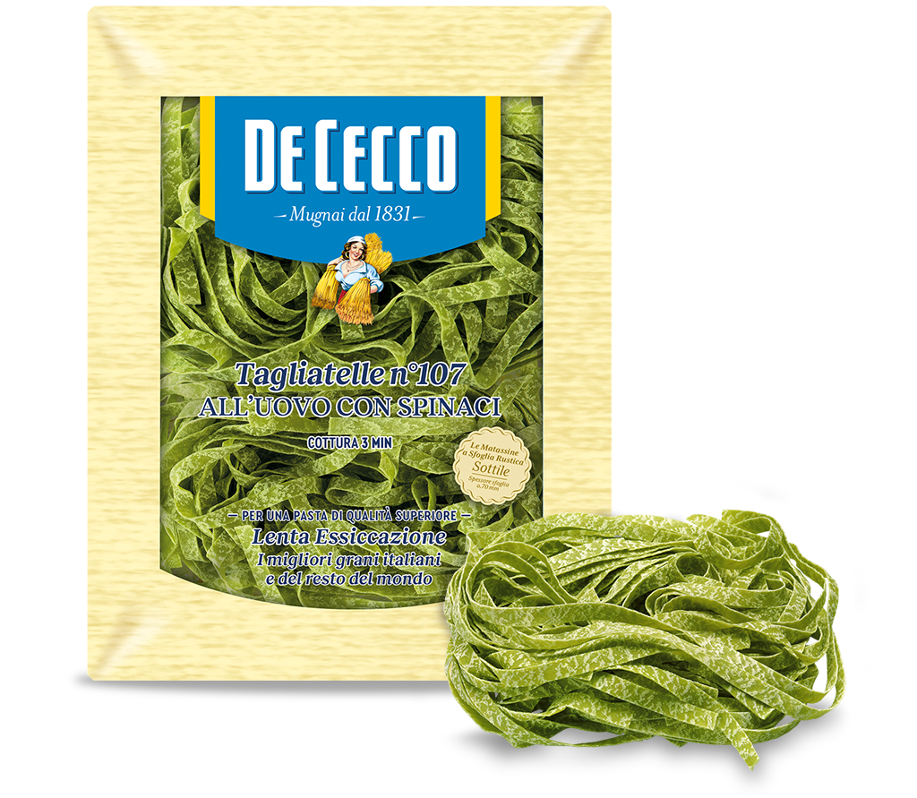 Tagliatelle n° 107 all'uovo con spinaci 250g DeCecco