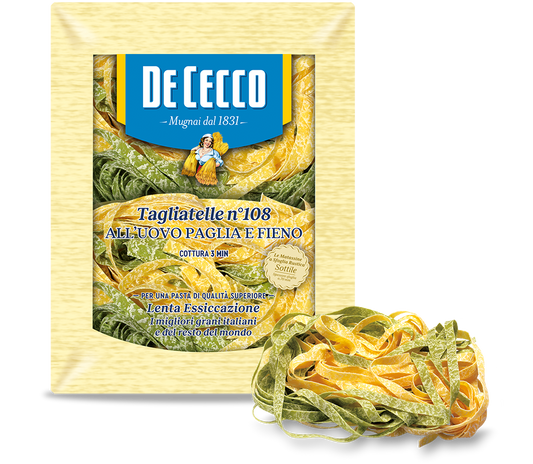 Tagliatelle n° 108 all'uovo paglia e fieno 250g DeCecco