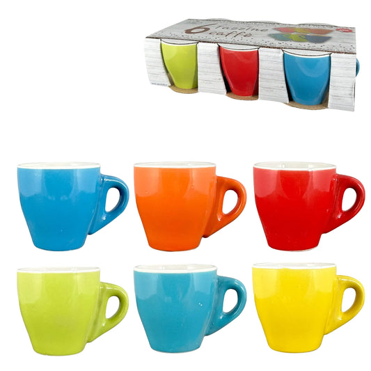 Set de 6 tazas de café multicolor