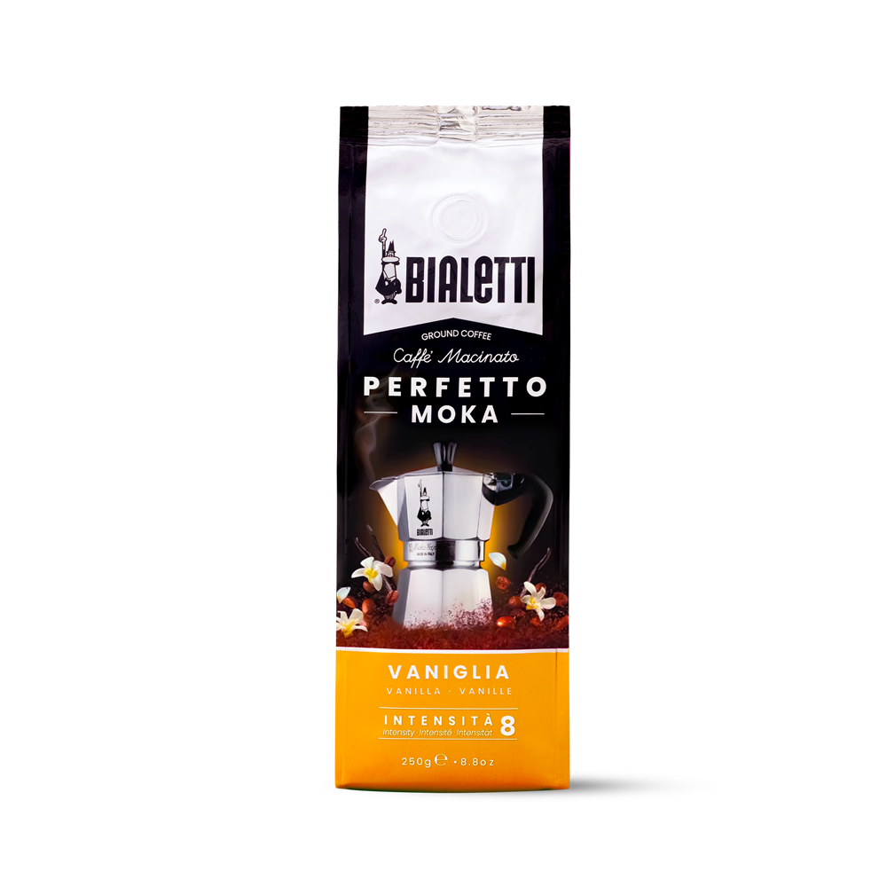 Café molido Perfetto Moka VANIGLIA (Vainilla) Bialetti 250 gr