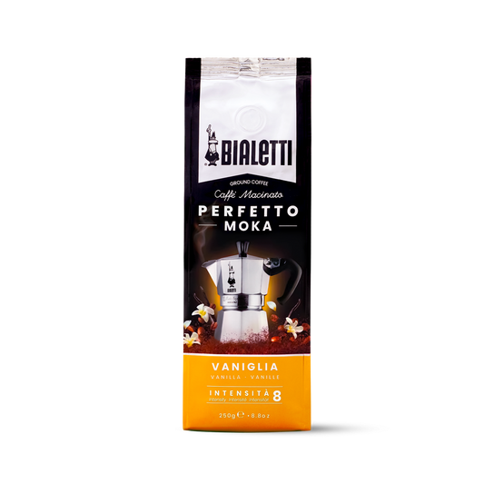 Café molido Perfetto Moka VANIGLIA (Vainilla) Bialetti 250 gr