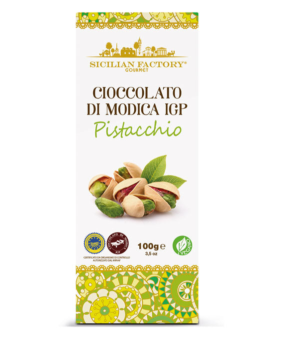 Cioccolato di Modica IGP PISTACCHIO 100 gr Sicilia factory