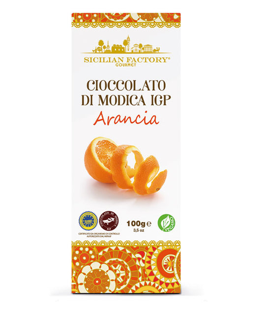 Cioccolato di Modica IGP ARANCIA 100 gr Sicilian factory