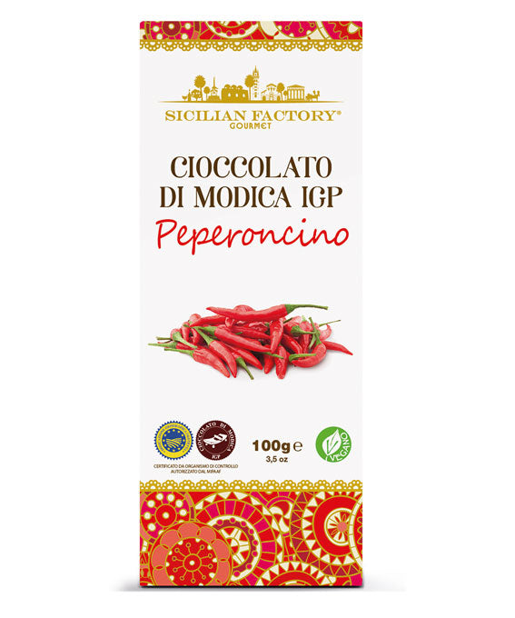 Cioccolato di Modica IGP PEPERONCINO 100 gr Sicilian factory