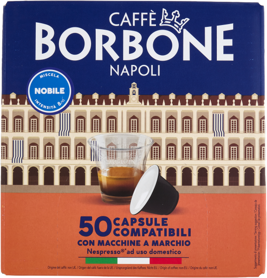 50 cápsulas compatibles NESPRESSO* NOBILE Caffè Borbone