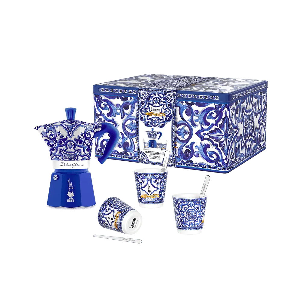 Set Moka Express Blu Mediterraneo 6 tazas Bialetti Dolce&Gabbana