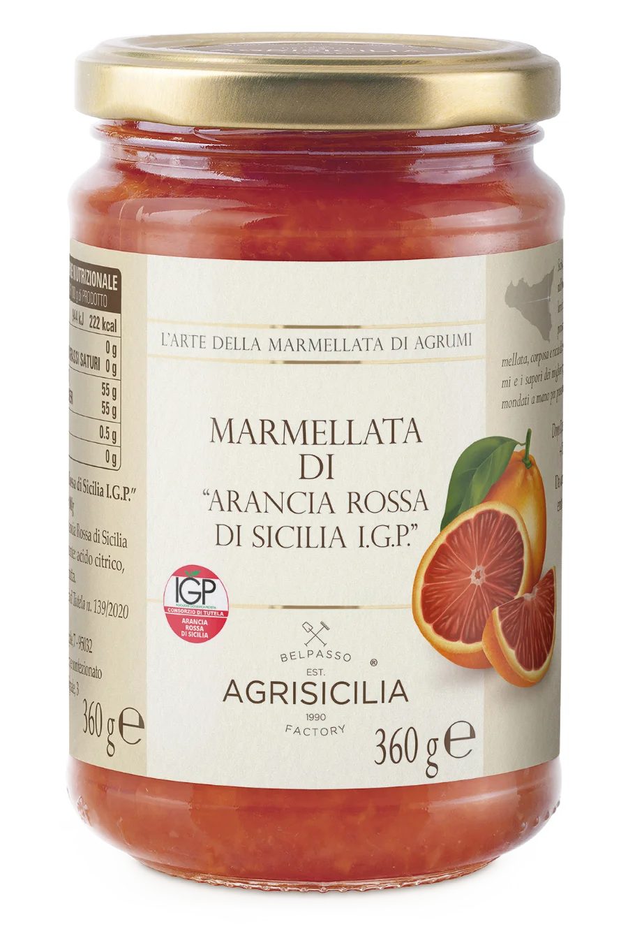 Marmellata di Arancia Rossa di Sicilia I.G.P 360g Agrisicilia