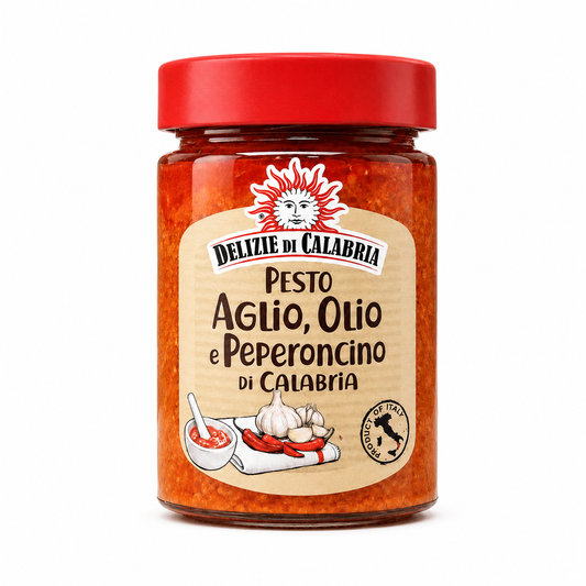 Pesto con Aglio, olio e Peperoncino di Calabria 180g Delizie di Calabria