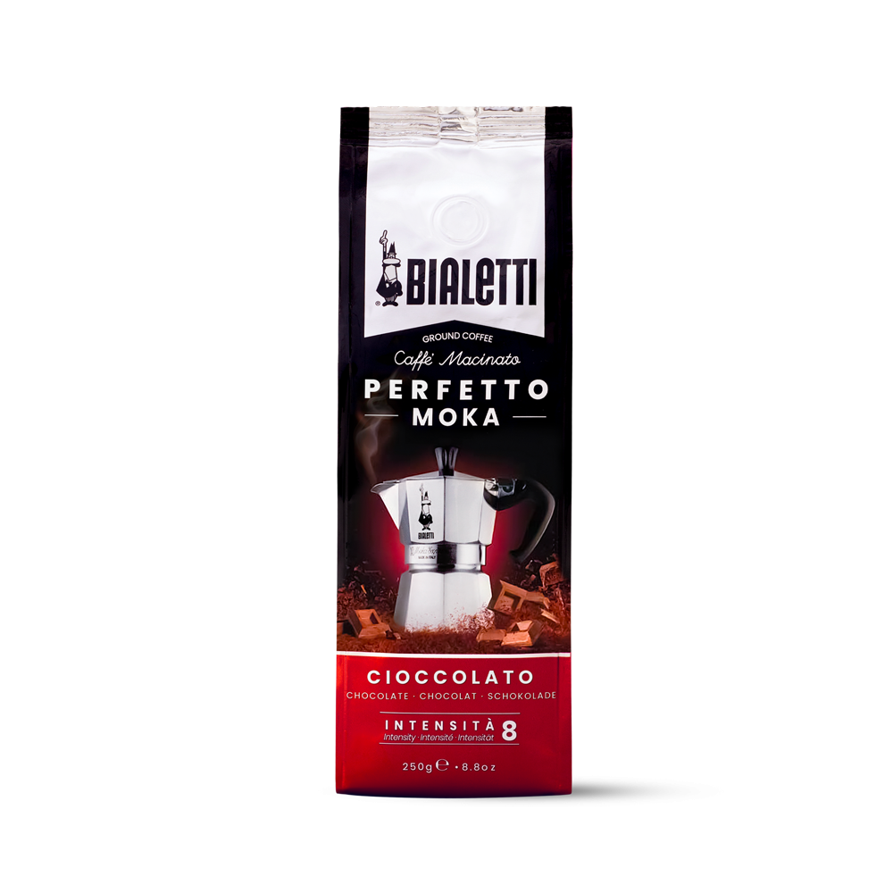 Café molido Perfetto Moka CIOCCOLATO (Chocolate) Bialetti 250 gr