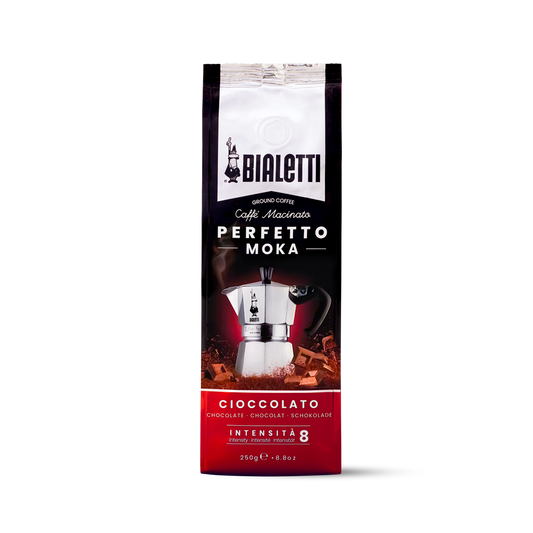 Café molido Perfetto Moka CIOCCOLATO (Chocolate) Bialetti 250 gr