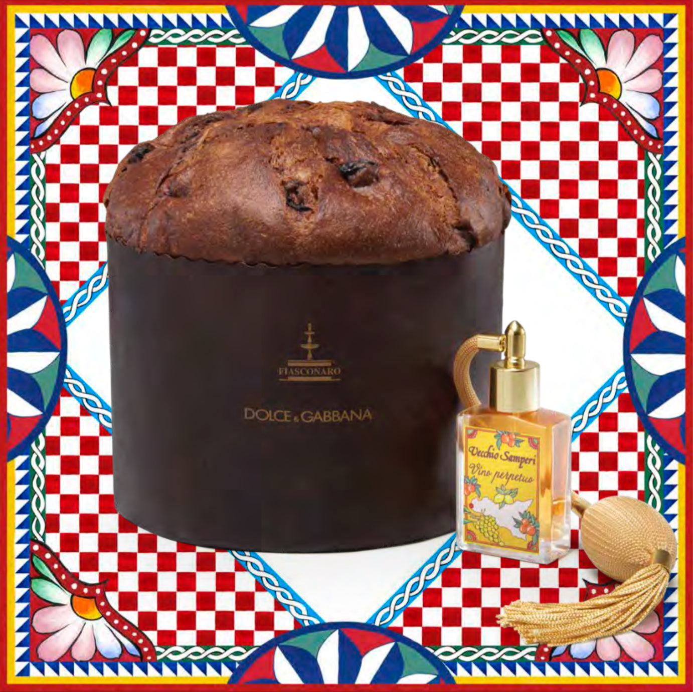 Panettone Artesanal DOLCE&GABBANA Fiasconaro TRADIZIONALE AL VINO PERPETUO VECCHIO SAMPERI 1 Kg